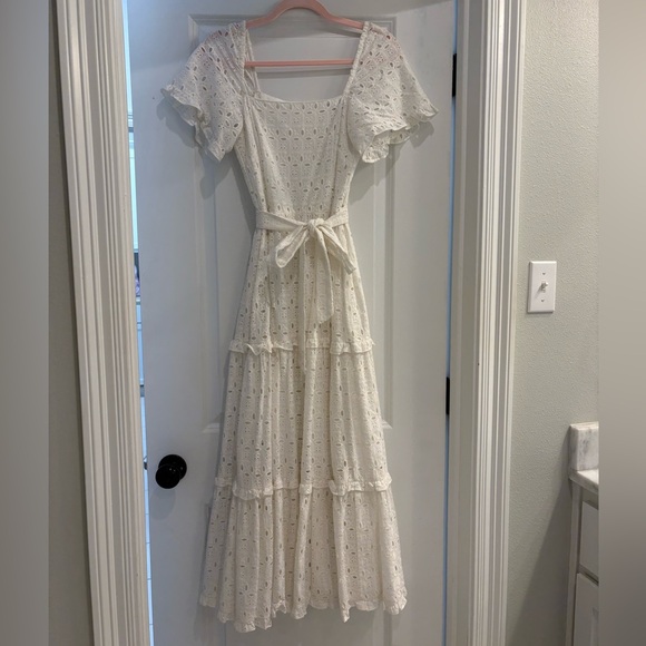 ANTONIO MELANI White Eyelet Maxi Dress - Picture 1 of 2